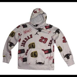 Jordan  All over Print Fleece Pullover Hoodie Big  Boy SZ.M 10/12 Woman’s SZ.S